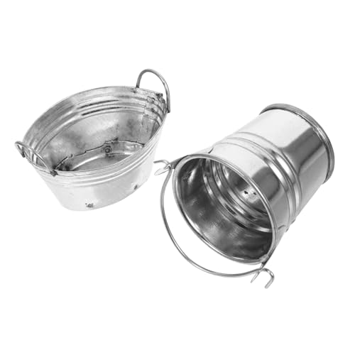 UKCOCO 2Stücke Metalleimer für Puppenhaus Dekorative Mini Eimer für Kreatives Zubehör für DIY Projekte und Garten Dekoration Anregende Fantasie von UKCOCO
