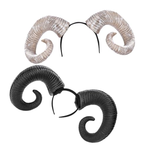 UKCOCO 2Stücke PU Horn Stirnband für Halloween Karneval Dekorative Kopfbedeckung für Cosplay und Partys Leicht und Hautfreundlich Accessoire von UKCOCO