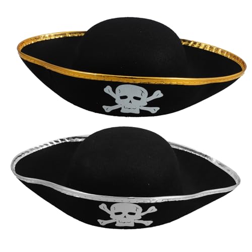 UKCOCO 2Stücke Piratenhut Cosplay Karnevalshut für Rollenspiele für Piratenpartys Kostümveranstaltungen Hochwertige Verarbeitung Langlebig von UKCOCO