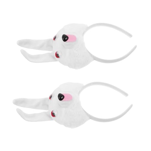 UKCOCO 2Stücke Plüsch Hasenohren Haarbänder Süßes Cartoon Tier Stirnband für Ostern Karneval und Cosplay Weiches und Bequemes Zubehör für Festliche Anlässe und Auftritte von UKCOCO