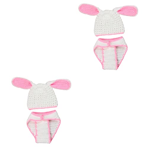 UKCOCO 2St Outfit für Mädchen Mädchenkleidung Kleidung für neugeborene Jungen Kleider Babykleidung Requisiten für die Babyfotografie Requisiten für die Neugeborenenfotografie Strickmütze von UKCOCO