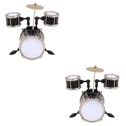 UKCOCO 2stücke Miniature Drum Model Für Detaillierte Nachbildung Schwarz Musikinstrument-Dekoration Für Musikzimmer Kreative von UKCOCO
