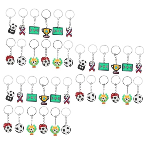 UKCOCO 3 Sätze Fußball Schlüsselanhänger Hängender Fußball-schlüsselanhänger Fußballschlüsselkette Taschenanhänger Schlüsselanhänger-anhänger Fußball -souvenir Eisen 35 Stück * 3 von UKCOCO