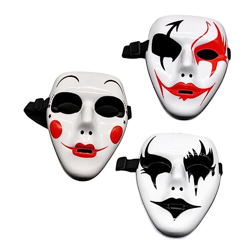 UKCOCO 3 Stück Handgezeichnete Halloween Cosplay Masken Gruselige Party Gesichtsmaske für Karneval Theater und Verkleidung Leicht Atmungsaktiv und Langlebig für Maskenball und Kostümfest UKCOCO 3 Stück Handgezeichnete Halloween Cosplay Masken Gruselige Party Gesichtsmaske für Karneval Theater und Verkleidung Leicht Atmungsaktiv und Langlebig für Maskenball und Kostümfest von UKCOCO