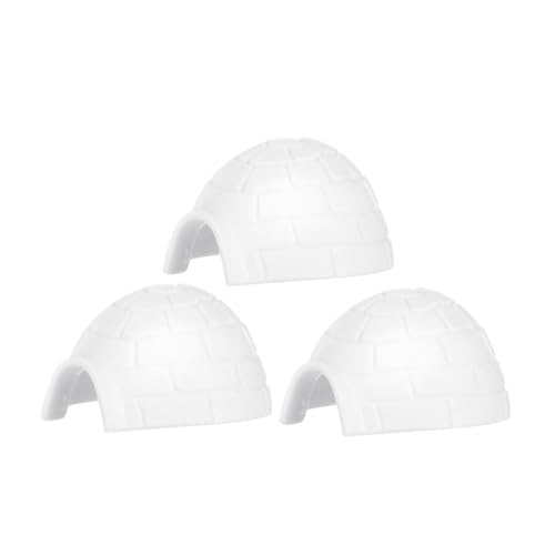UKCOCO 3 Stück Iglu-Modell Zahlen Bären winzig Miniaturen Iglu- Schnee Party Kleinkinder Polar- Miniaturfiguren kleine Figuren Plastik Weiß von UKCOCO