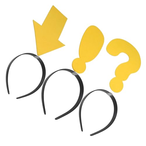 UKCOCO 3 Stück Stirnband hoch Stirnbänder für Verkaufsstand Bands LED Fragezeichen-Stirnbänder Halloween -Partyzubehör Halloween-Haarbänder für Frauen Modehaarbänder gefühlt Gelb von UKCOCO