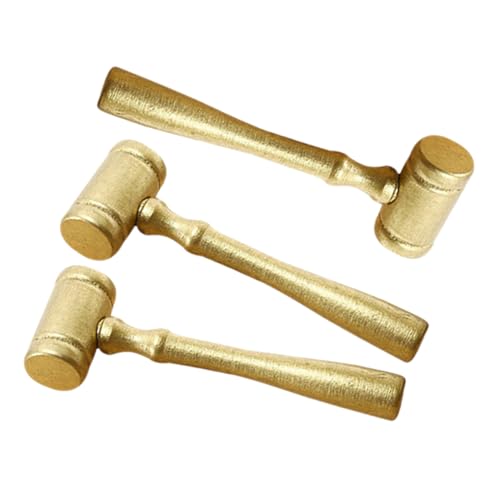 UKCOCO 3 Stück Teiliges Holzrichterhammer Kleine Gavel für Klare Klanghämmer für Auktionen Verarbeitung Robustes Richterkostüm Accessoire Goldenes von UKCOCO