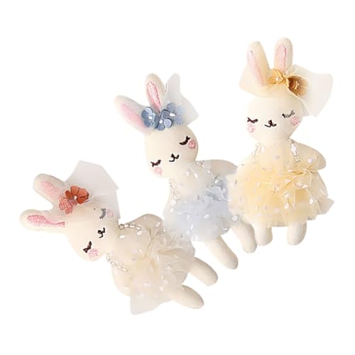 UKCOCO 3 Stück Teiliges Plüsch Kaninchen Deko Weiche Stofftiere für DIY Headdresses Charmante Bastelornamente von UKCOCO