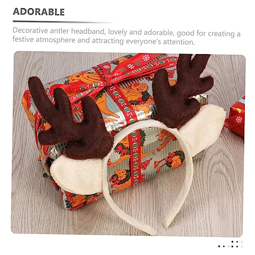 UKCOCO 3 Stück Teiliges Rentier Geweih Stirnband mit Filz Hirschohren Festlicher Kopfschmuck für Weihnachten Party Cosplay Accessoires für Frauen und Charmante Xmas Antler Headwear von UKCOCO