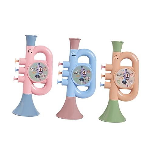 UKCOCO 3 Stück Teiliges Trompeten für Kunststoff Horn mit und Wassersprühfunktion Pädagogisches Musikinstrument Farbenfrohes Blau Kirschblüte von UKCOCO
