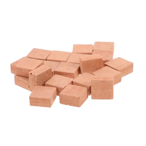 UKCOCO 30 Stück Miniatur Szenen Mit Essen Und Mini Maurer Modellbaumaterialien Mini Rotziegel Miniatur Ziegel Winzige Ziegel Mini Bausteine Kunstziegel Hellbrauner Ton von UKCOCO