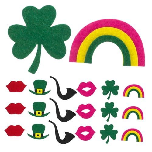 UKCOCO 30 Stück Teiliges Selbstklebendes Kleeblatt Filzaufkleber Farbecht Vielseitig für St Patrick's Day DIY Basteln Partydekoration Irische Festgestaltung Einfache Anwendung von UKCOCO