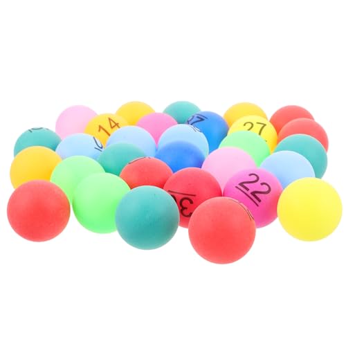 UKCOCO 30pcs Plastik Bingo Game Bälle Preis Bälle Tomble Bälle Zahlen Bindfarbige Bingo -Balls Hohl Tomble Bälle Color Ball Game Party Spielzeug Tomble Bingo Game Bälle von UKCOCO