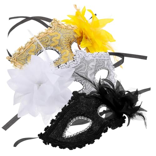 UKCOCO 3Stücke Spitzenmaske für Erwachsene Masquerade Masken für Halloween Karneval Cosplay Partys Accessoires für Besondere Anlässe UKCOCO 3Stücke Spitzenmaske für Erwachsene Masquerade Masken für Halloween Karneval Cosplay Partys Accessoires für Besondere Anlässe von UKCOCO