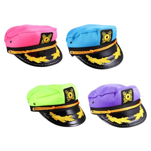 UKCOCO 4 Stck Teiliges Matrosen Kapitänshut für Cosplay Party Leichte Mütze in Grün und Atmungsaktiv und Dekorativ für Themen und Verkleidungsfeiern von UKCOCO
