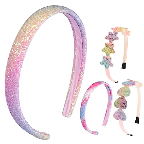 UKCOCO 4 Stck Teiliges Pailletten Haarband für Regenbogenfarben Herz und Stern Design Leichtes Bequemes Stirnband für Mädchen für Partys Karneval und Kostümspiele UKCOCO 4 Stck Teiliges Pailletten Haarband für Regenbogenfarben Herz und Stern Design Leichtes Bequemes Stirnband für Mädchen für Partys Karneval und Kostümspiele von UKCOCO