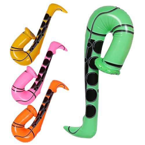 UKCOCO 4 Stück Aufblasbares Saxophon Interessante Instrumenten-Requisiten Wiederverwendbares Aufblasbares Instrument Aufblasbare Musikinstrumente Tragbares Inflationsinstrument PVC von UKCOCO