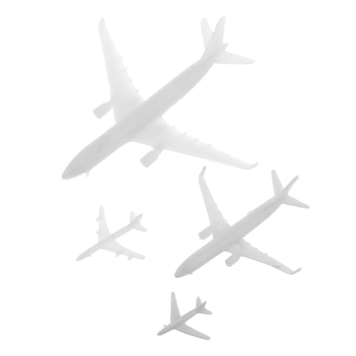 UKCOCO 4 Stück Flugzeug-sandtischmodell Flugzeugdekor Zu Hause Kleines Spielzeugflugzeug Landschaftsbau-miniaturflugzeugmodell Mikro-landschaftsmodellflugzeuge Plastik Weiß von UKCOCO