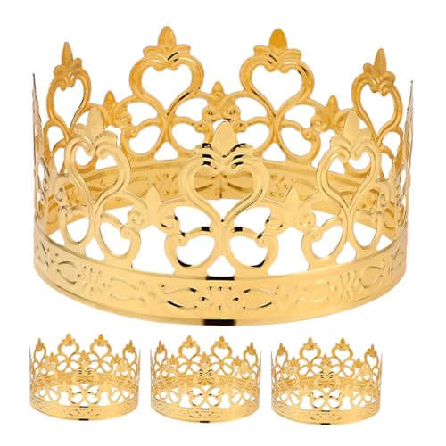 UKCOCO 4 Stück Goldene Kronkuchendekoration Party Dekorationen Tiaras Königin Hochzeit handgefertigter Tortenaufsatz Kronenhut Prinzessin Krone Tortenaufsatz Mini-Strasskronen Eisenblech UKCOCO 4 Stück Goldene Kronkuchendekoration Party Dekorationen Tiaras Königin Hochzeit handgefertigter Tortenaufsatz Kronenhut Prinzessin Krone Tortenaufsatz Mini-Strasskronen Eisenblech von UKCOCO