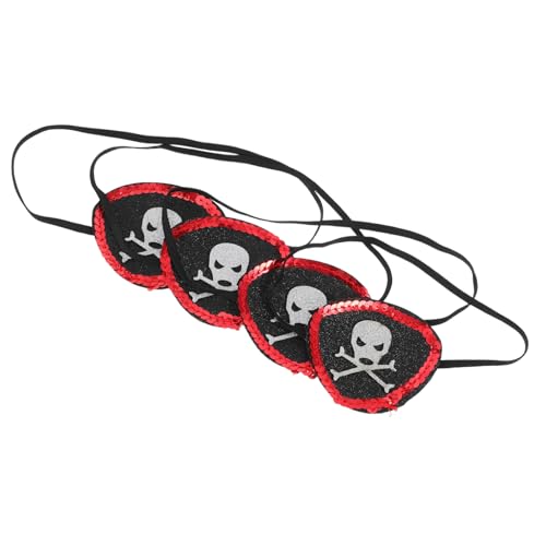 UKCOCO 4 Stück Piraten- Verstellbare Augenklappen Augenklappe Pirat Piraten-augenklappe Für Erwachsene Piraten-augenschutz Augen Kopfband Halloween-kostüm-patch Pailletten Black UKCOCO 4 Stück Piraten- Verstellbare Augenklappen Augenklappe Pirat Piraten-augenklappe Für Erwachsene Piraten-augenschutz Augen Kopfband Halloween-kostüm-patch Pailletten Black von UKCOCO