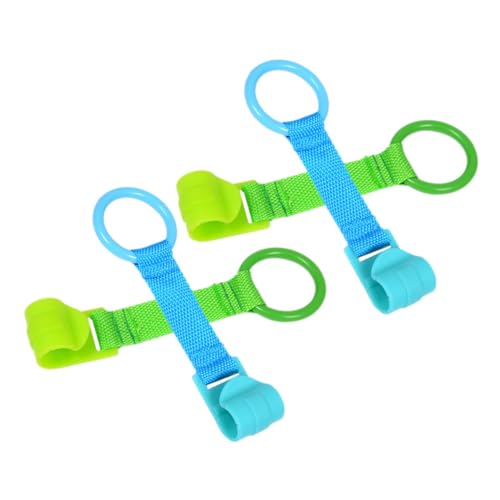 UKCOCO 4 Stück Pull Up Ringe Hängende Ringe für Sicheres Stehen und Lernspielzeug für Kleinkinder Unterstützt die Motorik und Koordination Blau und Grün von UKCOCO