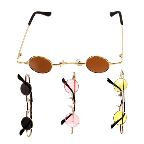 UKCOCO 4 Stück Teiliges Hip Hop Sonnenbrillen Kleine Runde Metallrahmen Vintage Retro Brille Unisex Modisch für Sommer und Party UKCOCO 4 Stück Teiliges Hip Hop Sonnenbrillen Kleine Runde Metallrahmen Vintage Retro Brille Unisex Modisch für Sommer und Party von UKCOCO