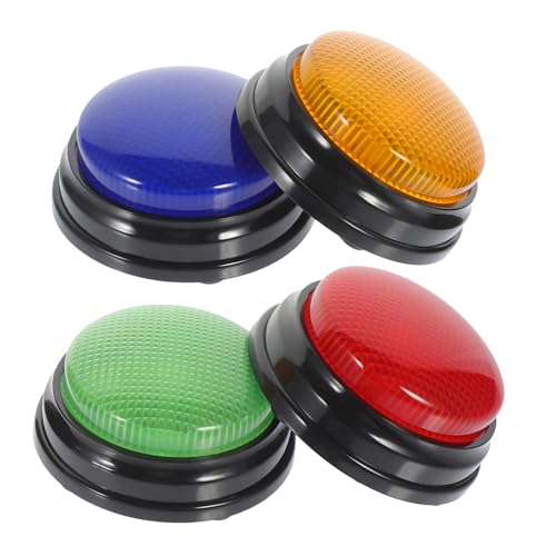 UKCOCO 4 Stück Teiliges Leuchtende Antwort Buzzer mit Sound Spielerische Party Game Buttons aus Robustem Kunststoff Batteriebetrieben für Interaktive Spiele und Aktivitäten von UKCOCO