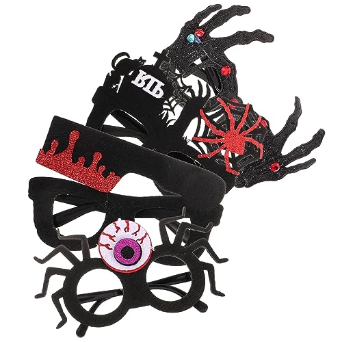 UKCOCO 4Stücke Halloween Brillenrahmen Lustige Foto Requisiten für Partys Dekorative Brillen für Halloween Feiern Kreative Kostümzubehör mit Einzigartigen Designs Intensiven UKCOCO 4Stücke Halloween Brillenrahmen Lustige Foto Requisiten für Partys Dekorative Brillen für Halloween Feiern Kreative Kostümzubehör mit Einzigartigen Designs Intensiven von UKCOCO
