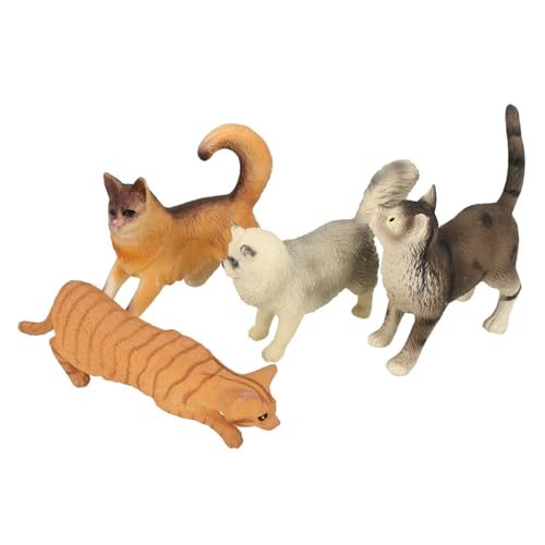 UKCOCO 4Stücke Künstliche Katzenfigur Teiliges Katzenmodell für Katzenliebhaber Realistische Deko Figuren für Garten und Innenräume Langlebig und Ansprechend von UKCOCO