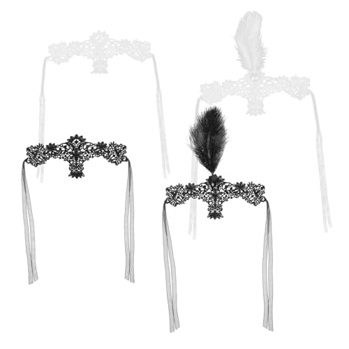UKCOCO 4Stücke Spitzenmasken für Maskerade Halloween Schwarze Weiße Augenmasken Gefieder für Kostümpartys Karneval Wiederverwendbar UKCOCO 4Stücke Spitzenmasken für Maskerade Halloween Schwarze Weiße Augenmasken Gefieder für Kostümpartys Karneval Wiederverwendbar von UKCOCO