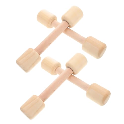UKCOCO 4Stücke Teiliges aus Holz Hanteln für Handliche Fitness Spielzeuge Motorischen Fähigkeiten und Körperlichen Entwicklung im Kindergarten von UKCOCO