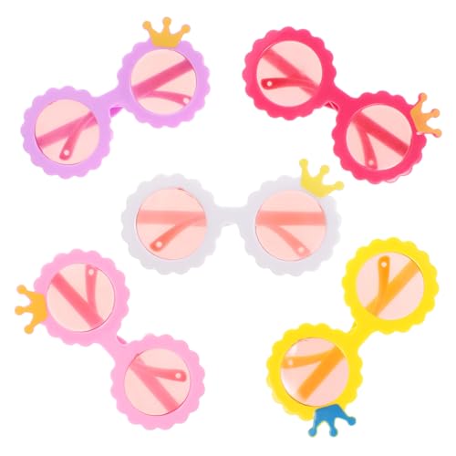 UKCOCO 5 Paare Mini Puppen Sonnenbrillen Zubehör Kunststoff Leichte Bunte Gläser Modisch für Puppen Dekoration von UKCOCO