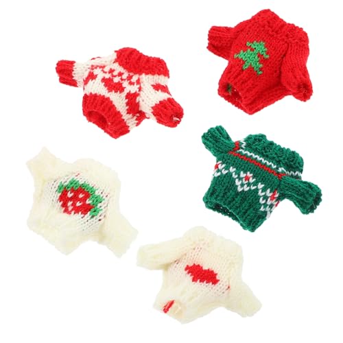 UKCOCO 5 Stck Teiliges Puppen Strickpullover mit Winterlichen Mustern Kleine Leichte Puppenkleidung zum Anziehen und Dekorieren für Mädchen zum Kreativen Puppen Dress Up und von UKCOCO