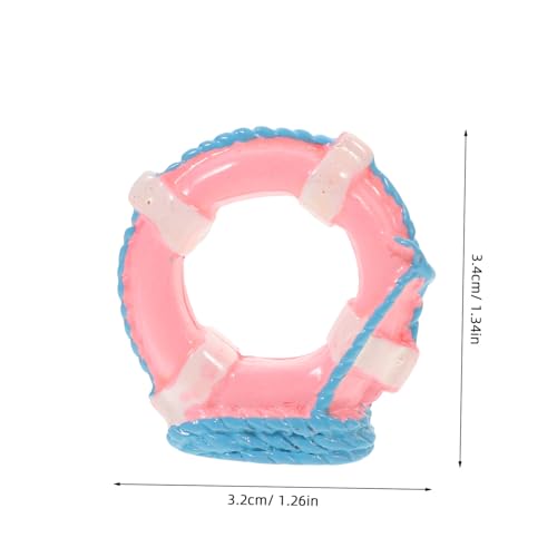 UKCOCO 5 Stück Miniatur Schwimmring Teiliges Handliche Puppenhaus Deko Realistische Rettungsring Modelle Rosa Detailreiche Wiederverwendbare Mini Ornamente für Kreative DIY von UKCOCO