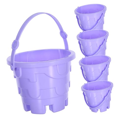 UKCOCO 5 Stück Teiliges Kindersand Eimer aus Robustem Kunststoff Bunte Mini Strandeimer für Kleinkinder Leicht und Handlich für Sandkasten und Strandspielzeug Fördert Zufällige Farbe von UKCOCO