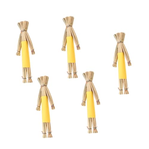 UKCOCO 5 Stück Teiliges Miniatur Strohpuppen Handgewebt für Sandtisch und Puppenhaus Vielseitige Herbst Dekoration für Party Garten und UKCOCO 5 Stück Teiliges Miniatur Strohpuppen Handgewebt für Sandtisch und Puppenhaus Vielseitige Herbst Dekoration für Party Garten und von UKCOCO