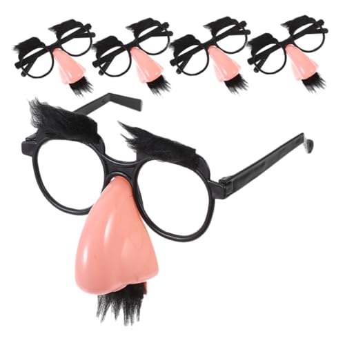 UKCOCO 5 Stück Teiliges Partyset mit Lustigen Schwarzen Bart und Nasenbrillen Kreative Verkleidung für Fasching Karneval Halloween und Motto Partys Passend für Erwachsene und Jugendliche von UKCOCO