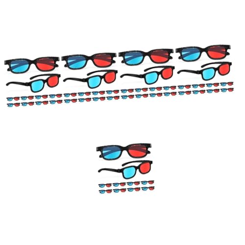 UKCOCO 50 Stück 3D-Brille Bling-Sonnenbrille 3D-Film-Gaming-Brille Theater rote Brille Gläser 3D-Game-Brille Spielbrille Haushalt -Tastatur Fernsehen Heimkino Kind Beamer Sport von UKCOCO