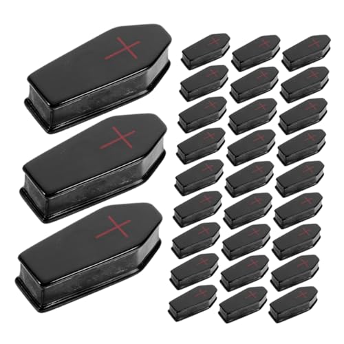 UKCOCO 50 Stück Mini Coffin Set Resin Miniatur Halloween Dekoration Realistische Mikro Landschafts Ornamente Für Puppenhaus Gruselige Party Deko Kompakt Für Innenräume von UKCOCO