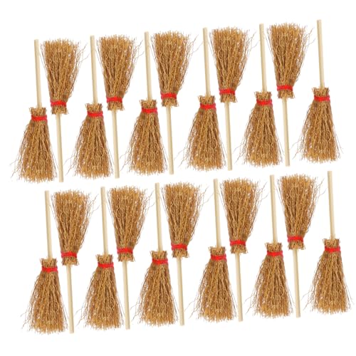 UKCOCO 50 Stück Miniatur Besen für Puppenhaus Dekoration Realistische Broom Miniatur für Halloween und Kreative Gestaltung für Partys und Vielfältige Anlässe von UKCOCO