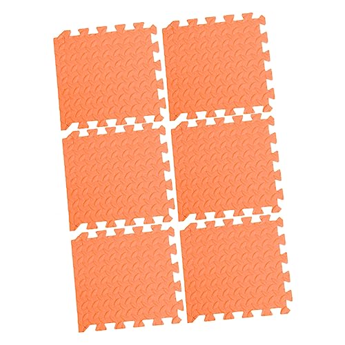 UKCOCO 6 Stück Blättermatte mustered Bodenmatte puzzelteppich für Kinderspielteppich ineinandergreifende Fußmatten Fliesen Teppiche Schutzkissen Sie Mat für Orange von UKCOCO