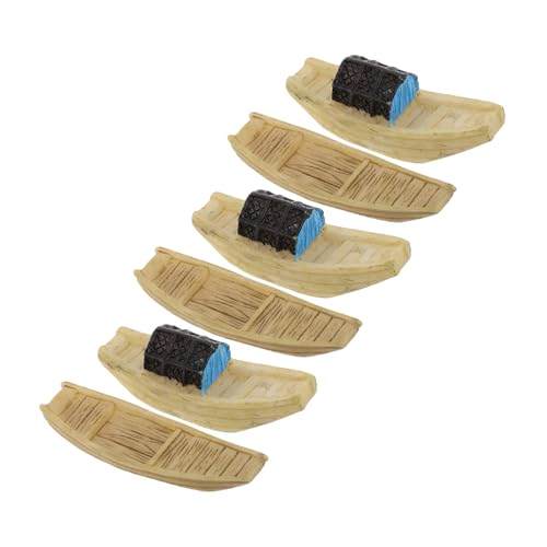 UKCOCO 6 Stück Fischerboot Modell Heimdekoration Mikro Landschaftsboot Mini Statue Bootsschmuck Winziges Boot Miniatur Ornamente Bootshandwerk Miniaturboote Für Diorama Kleines von UKCOCO