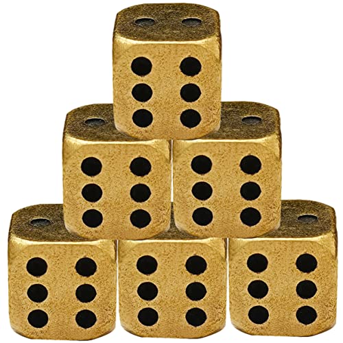 UKCOCO 6 Stück Messing Würfel Vintage Spielwürfel für Bars Tischdekoration Partyspiele Abgerundete Ecken Praktisch für Gesellschaftsspiele UKCOCO 6 Stück Messing Würfel Vintage Spielwürfel für Bars Tischdekoration Partyspiele Abgerundete Ecken Praktisch für Gesellschaftsspiele von UKCOCO
