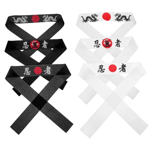 UKCOCO 6 Stück Ninja Stirnbänder Stirnbänder Sushi Partygeschenke Koch Stirnband Karate Zubehör Karate Bandana Für Kostüm Sport Stirnband Aus Polyester von UKCOCO