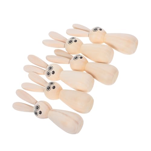 UKCOCO 6stücke Teiliges Unbemalter - Peg Dolls Für Ostern Natürliche Holzfiguren Mit Gedruckten Augen Für -dekorationen Und Festliche Anlässe UKCOCO 6stücke Teiliges Unbemalter - Peg Dolls Für Ostern Natürliche Holzfiguren Mit Gedruckten Augen Für -dekorationen Und Festliche Anlässe von UKCOCO