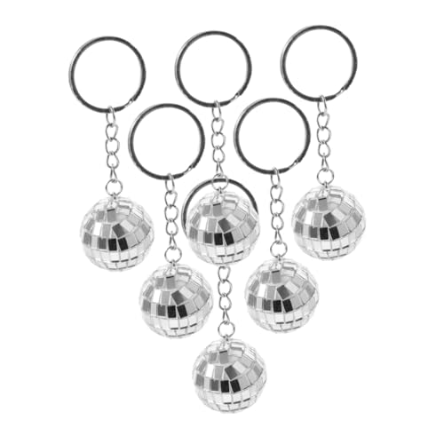 UKCOCO 6 Stück Schlüsselanhänger Mit Spiegelkugel Disco-kugel-plakat Mini-disco-kugeln Dekoration Disco-schlüsselanhänger Disco-kugel-ornamente Silver Zinklegierung von UKCOCO