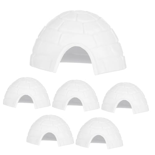 UKCOCO 6 Stück Teiliges Igloo Figuren aus Hochwertigem Kunststoff Detailgetreue Mini Dekoration für Geeignet als Terrarium Schreibtisch und Landschaftsdeko Natürliche und Gestaltete von UKCOCO