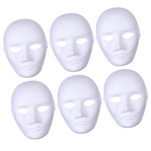 UKCOCO 6 Stück Weiße Pappmaske zum Bemalen DIY Kinderpapiermasken Blanke Maskerade Masken für Fasching Geburtstagsparty Halloween Kreative Bastelmasken für Männer UKCOCO 6 Stück Weiße Pappmaske zum Bemalen DIY Kinderpapiermasken Blanke Maskerade Masken für Fasching Geburtstagsparty Halloween Kreative Bastelmasken für Männer von UKCOCO