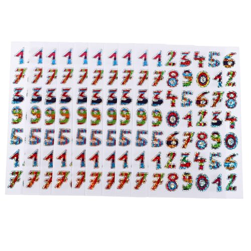 UKCOCO 60 Blatt Glitzernde Zahlenaufkleber Zum Basteln, Bunte Zahlenaufkleber Für Kinder, Für Schulprojekte, Heimdekoration, Grußkarten UKCOCO 60 Blatt Glitzernde Zahlenaufkleber Zum Basteln, Bunte Zahlenaufkleber Für Kinder, Für Schulprojekte, Heimdekoration, Grußkarten von UKCOCO