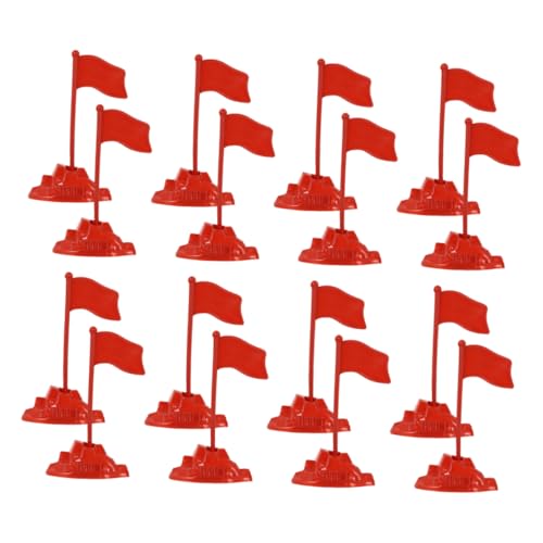 UKCOCO 60 Stück Roter Fahnenmodell Tischfahnen rote Warnflagge Spiel mit roten Flaggen kleine wehende Fahnen solide rote Flagge Schreibtischdekorationen für Männer Mini-Tischfahne Plastik von UKCOCO